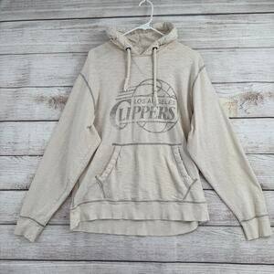 47 Brand Vintage Style Los Angeles Clippers Rough Seam Hoodie Mens Large Beige